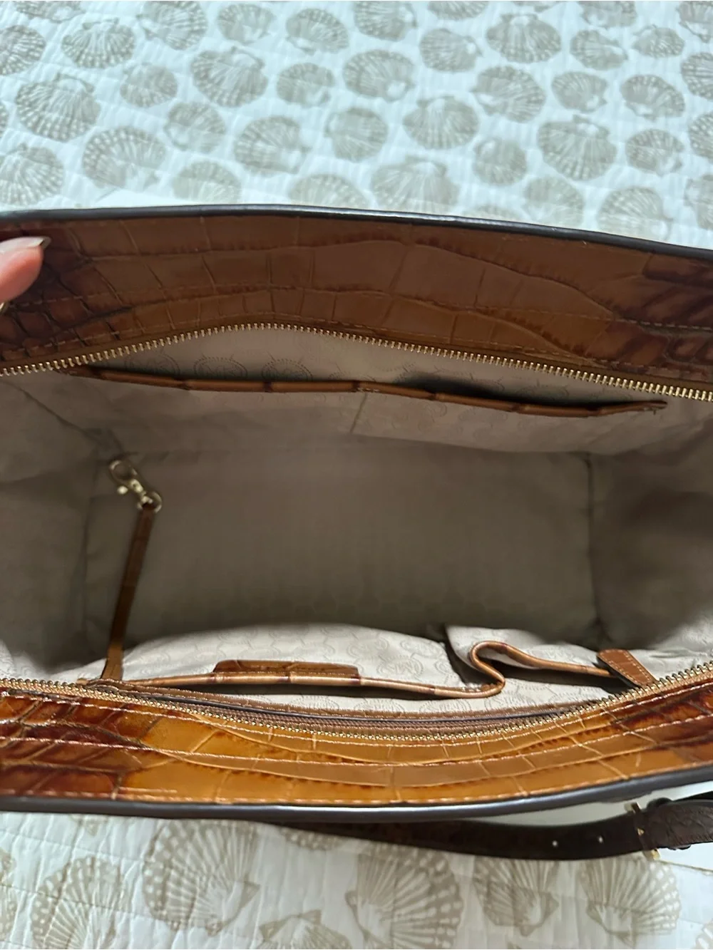 Michael Kors Bags | Michael Kors Selma Crocodile Leather Satchel | Color: Brown
